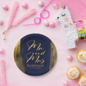 Teller für Aquarellpapier | Blue Wedding Abstrakt (Party)