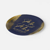 Teller für Aquarellpapier | Blue Wedding Abstrakt (Schrägansicht)