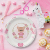 Teller für Baby-Party mit rosa Teddybär (Party)