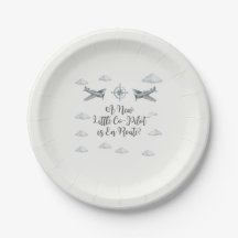 Teller für Baby Shower Luftwaffe Kleiner Co-Pilot