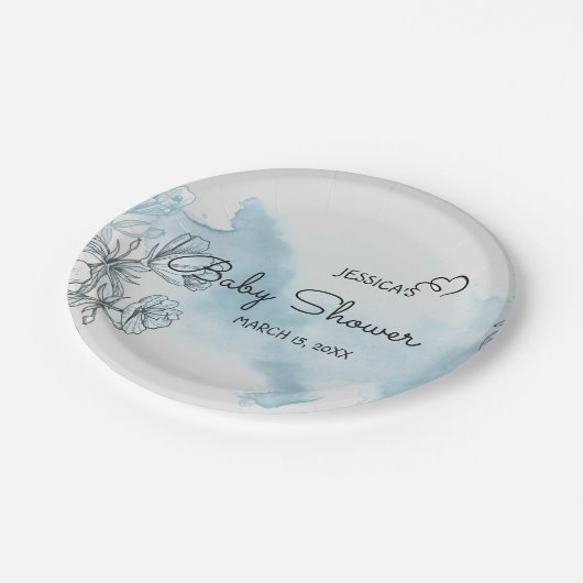 Teller für Babydusche (Schrägansicht)