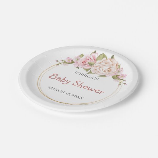 Teller für Babydusche (Schrägansicht)