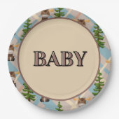 Teller für Babydusche aus Elch und Handy (Vorderseite)