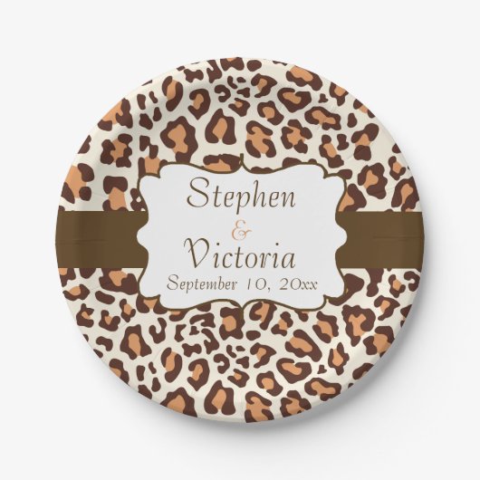 Teller für benutzerdefinierte Leopard Brown Tan Cr (Vorderseite)