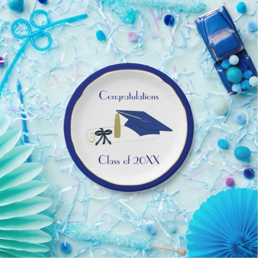 Teller für benutzerdefiniertes blaues und weißes A (Party)