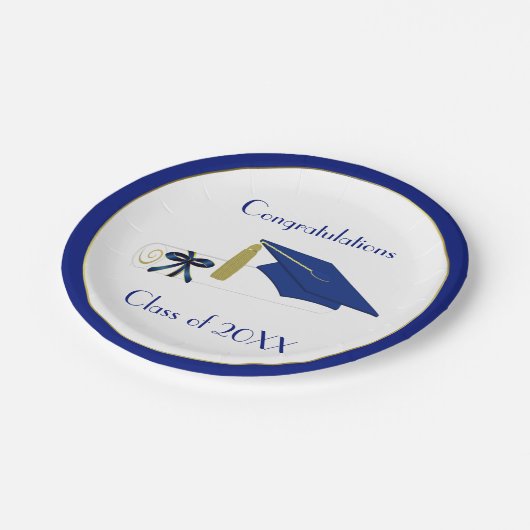 Teller für benutzerdefiniertes blaues und weißes A (Schrägansicht)