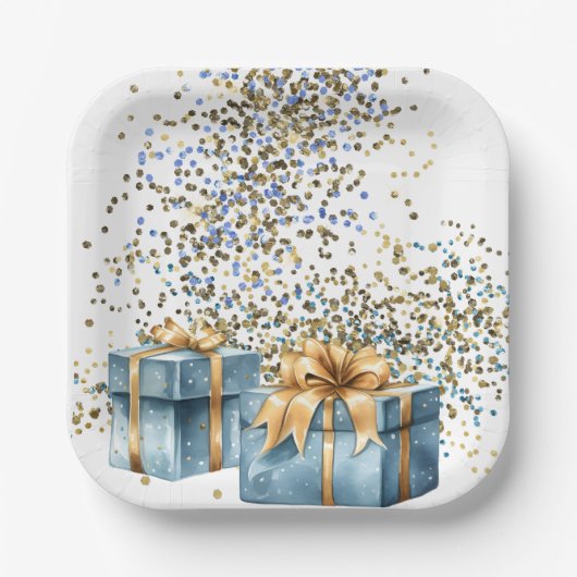 Teller für blaue und goldene Papiere (Vorderseite)