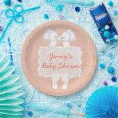 Teller für Coral- oder Peach-Baby-Dusche (Party)