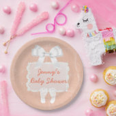 Teller für Coral- oder Peach-Baby-Dusche (Party)