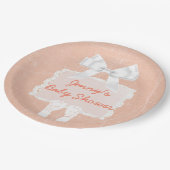 Teller für Coral- oder Peach-Baby-Dusche (Schrägansicht)