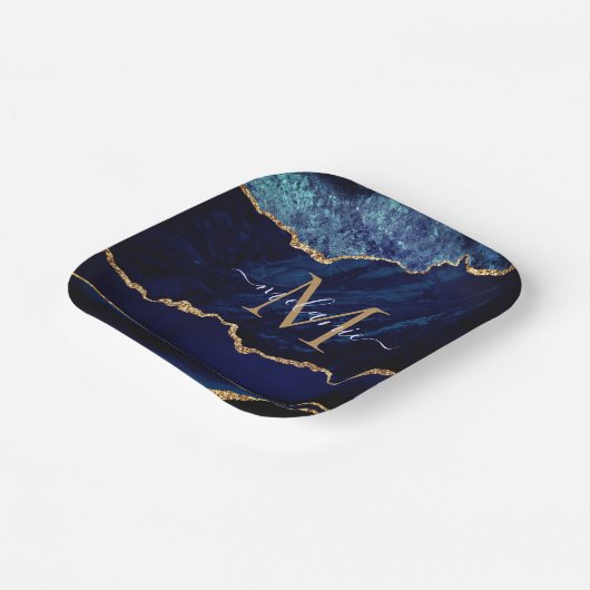 Teller für das Blue Gold Individuelle Name Letter  (Gewinkelt)