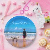 Teller für das Dog-Foto mit benutzerdefiniertem Te (Party)