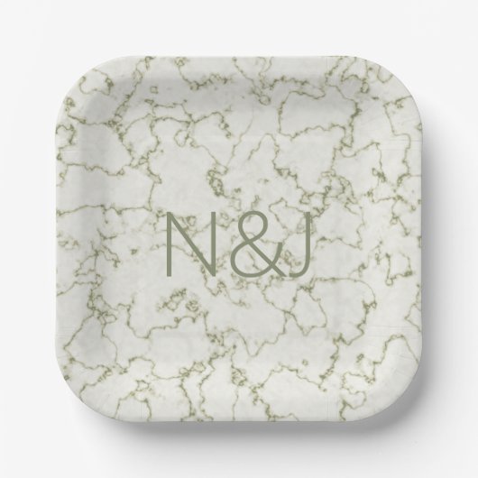 Teller für das elegante Papier aus grünem Marmor (Vorderseite)