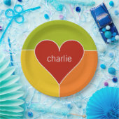 Teller für das Herz-Muster in Monogramm (Party)