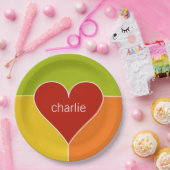 Teller für das Herz-Muster in Monogramm (Party)