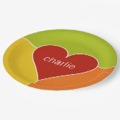 Teller für das Herz-Muster in Monogramm (Schrägansicht)