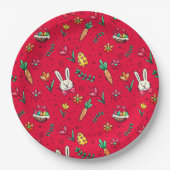 Teller für das Muster des roten Ostermusters (Vorderseite)