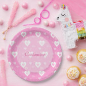 Teller für das Muster rosa und weiße Herzen (Party)