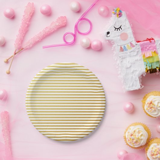 Teller für das Muster von Goldstreifen (Party)