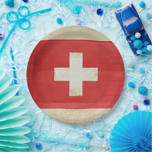 Teller für das Schweizer Flaggenpapier (Party)