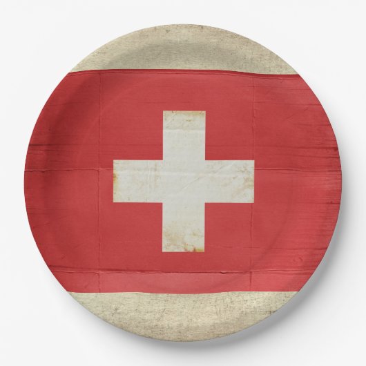 Teller für das Schweizer Flaggenpapier (Vorderseite)