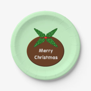 Teller für das Weihnachtspudding mit kundenspezifi