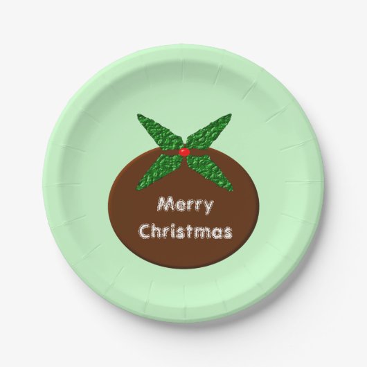 Teller für das Weihnachtspudding mit kundenspezifi (Vorderseite)