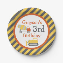 Teller für den Bau von LKW-Birthday Party