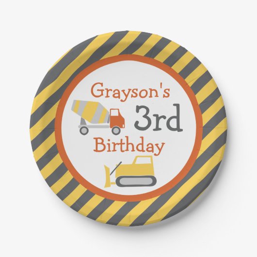 Teller für den Bau von LKW-Birthday Party (Vorderseite)