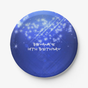 Teller für die Geburtstagsfeier Blue Sparkle Club 