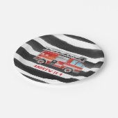 Teller für die Geburtstagspartei von Feuerwehrfahr (Schrägansicht)