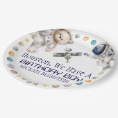 Teller für die Geburtstagsparty im Weltraum (Schrägansicht)