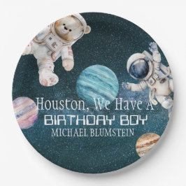 Teller für die Geburtstagsparty im Weltraum