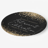 Teller für die Rückgabe von Schwarz-Glitzer-Papier (Schrägansicht)