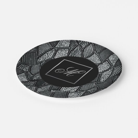 Teller für dunkelgraue Mosaikglaspapiere (Schrägansicht)