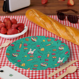 Teller für dunkle Cyan-Ostermuster