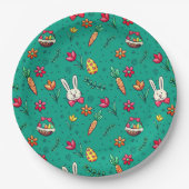 Teller für dunkle Cyan-Ostermuster (Vorderseite)