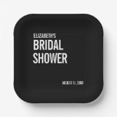 Teller für einfache Typografie-Brautparty (Vorderseite)