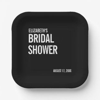 Teller für einfache Typografie-Brautparty