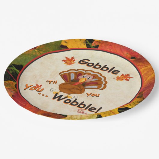 Teller für Erntedank-Party (Schrägansicht)