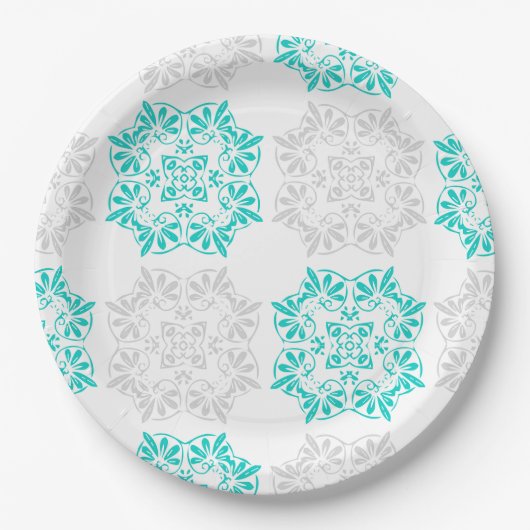Teller für Extravagante Muster aus Aqua und Soft G (Vorderseite)