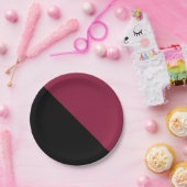 Teller für Farbblöcke (Schwarz und Berry Rot) (Party)