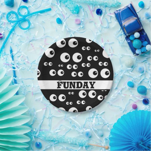 Teller für Funday-, Schwarzweiß-Okular-Papiere (Party)