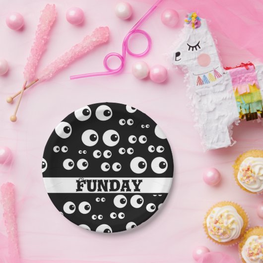 Teller für Funday-, Schwarzweiß-Okular-Papiere (Party)