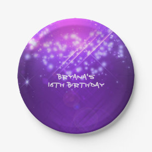 Teller für Geburtstagsfeier Purple Sparkle Club Vi
