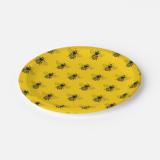 Teller für gelbe Queen Bee Muster (Schrägansicht)