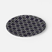 Teller für geometrisches Party mit schwarzem und w (Schrägansicht)