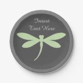 Teller für grüne Drachenfliege - Monogramm oder Te (Vorderseite)