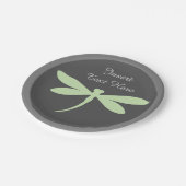 Teller für grüne Drachenfliege - Monogramm oder Te (Schrägansicht)