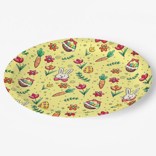 Teller für hellgelbes Ostermuster (Schrägansicht)